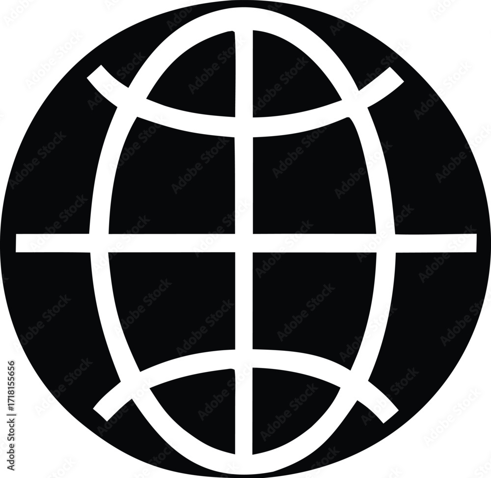 Poster global network connection symbol digital internet world globe icon simple geometric representation f