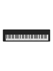 Modern black digital piano keyboard isolated on white background