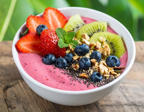 Vibrant smoothie bowl with fresh fruit