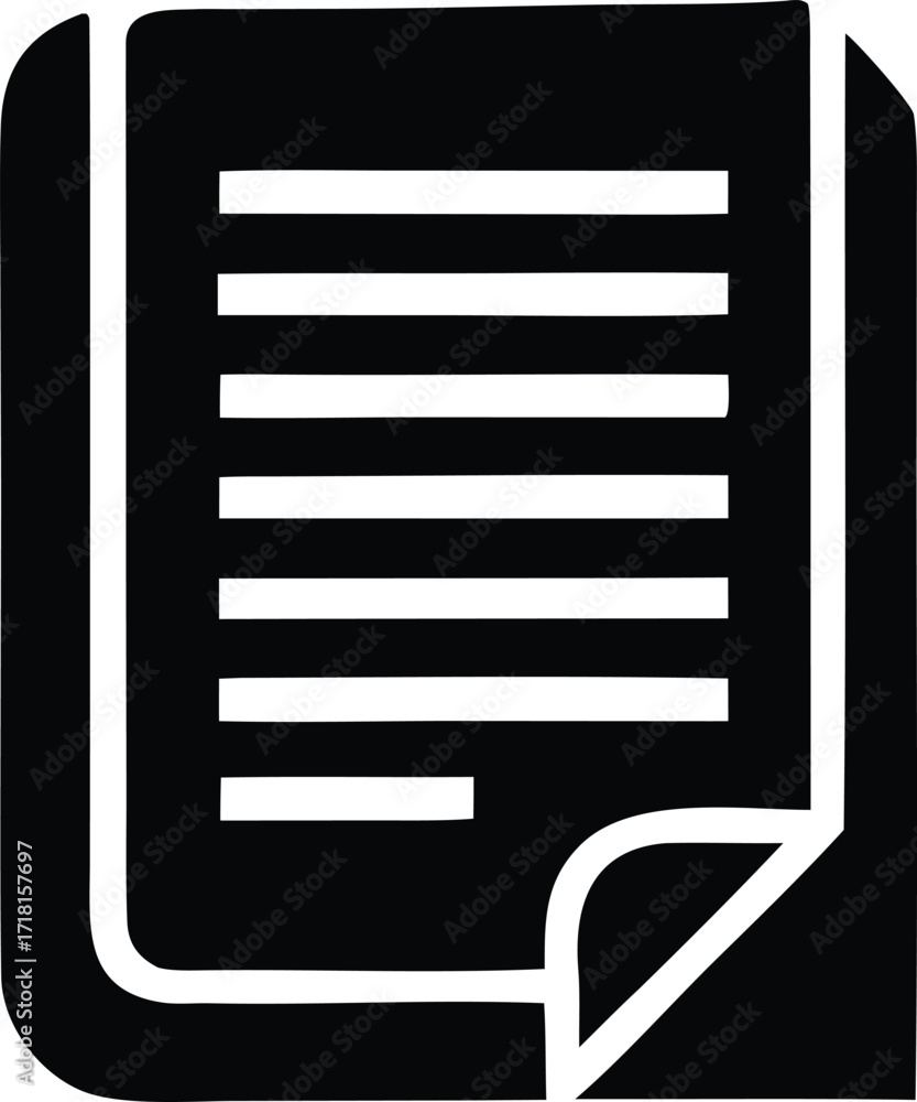 Poster Simple document icon representing text content and information in a clean and modern design style