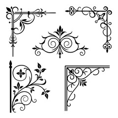 Ornate Scrollwork and Flourishes for Design decorative
