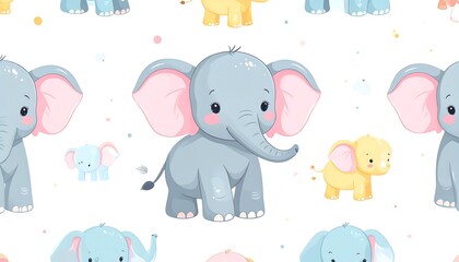 Cute Elephant Pattern for Baby.