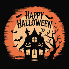 Happy Halloween Black and White Silhouettes