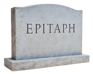 Epitaph gravestone isolated on transparent background, a somber reminder of mortality and remembrance of the deceased