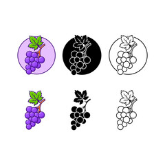 Set of Grape Fruit Illustrati...