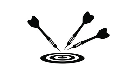 Three darts hitting a target a symbol of precision and accuracy