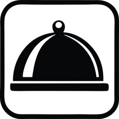 Classic food cloche icon for restaurants catering and culinary services a simple elegant symbol of served meals and dining experiences