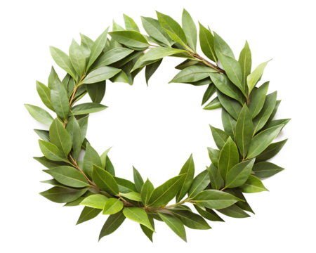 A beautiful laurel wreath isolated on transparent background, perfect for adding a touch of elegance to your designs
