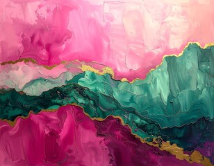 Abstract painting of swirling colors