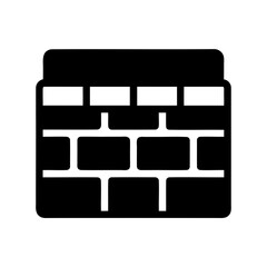 Simple icon of a brick wall suggesting security and protection measures