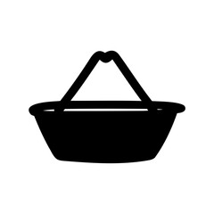 Simple black shopping basket icon illustration for product or service design