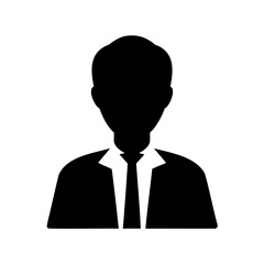 Silhouette of a professional man in a suit and tie icon