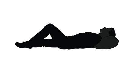 Silhouette of a person lying down in a relaxed pose © Mstsalma
