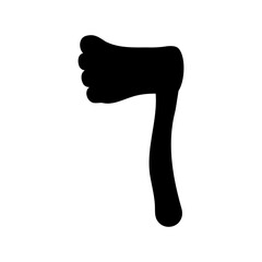 Silhouette image of a traditional axe with handle and cutting head