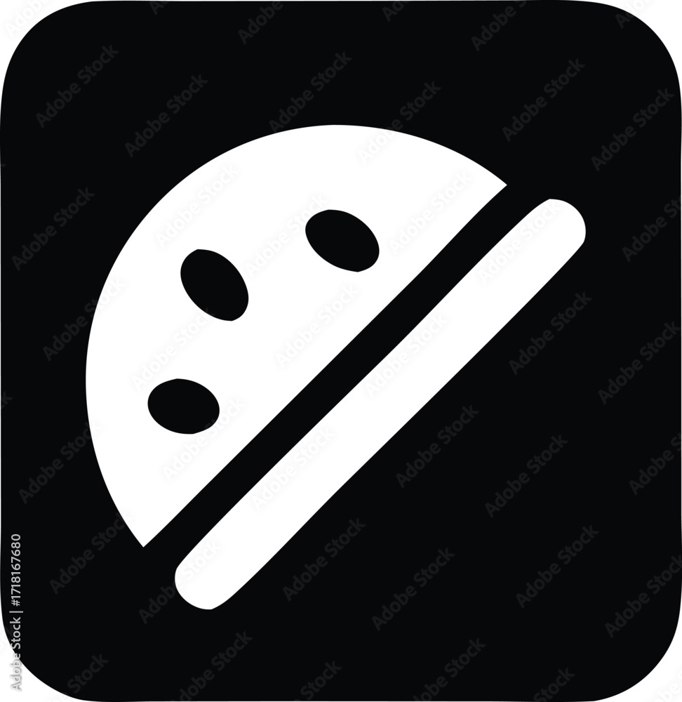 Poster abstract geometric icon for art and design tools featuring a white segmented circle with dots on a d