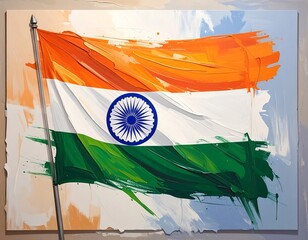 Abstract painting of the Indian flag