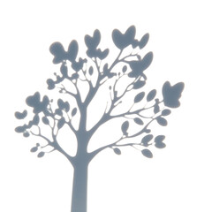 Naklejka premium Shadow of tree with leaves isolated on transparent background, nature and plant concept