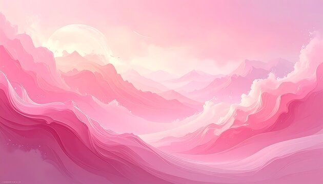 Pastel pink landscape