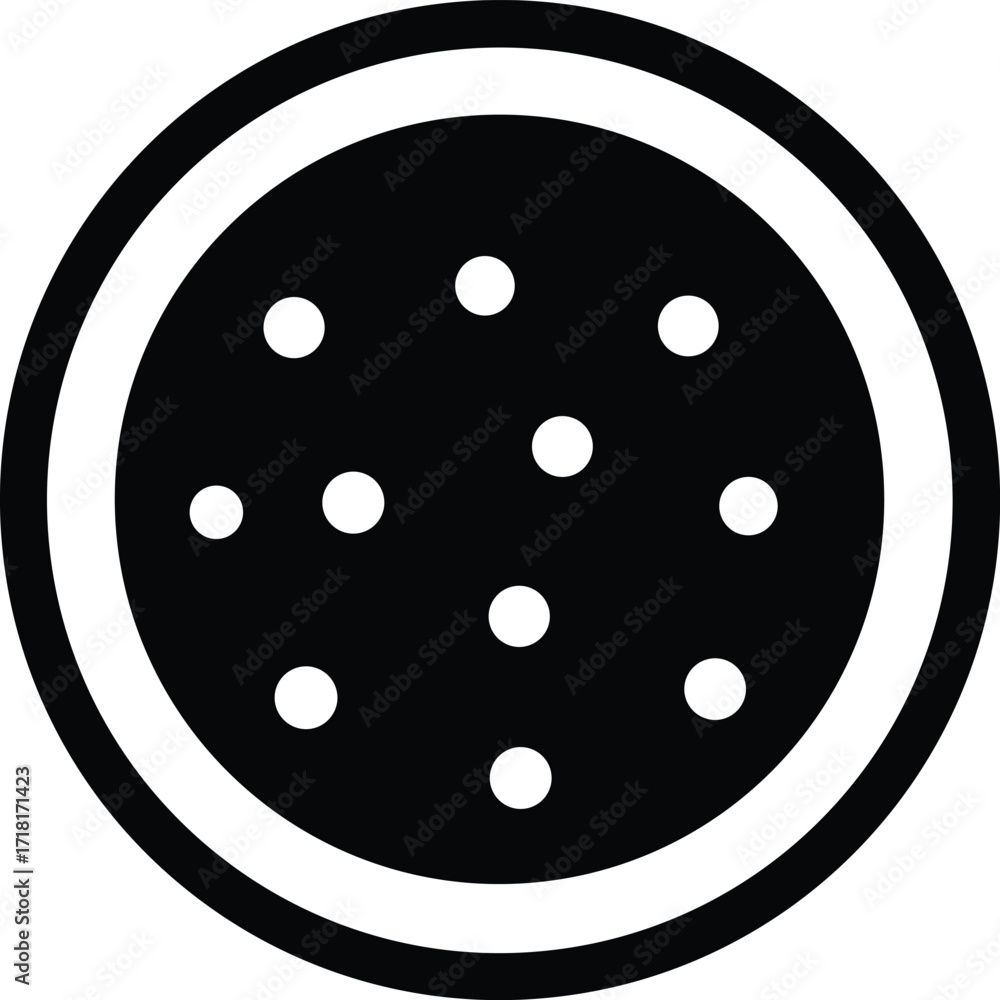 Poster abstract circular pattern with scattered dots represents science biology or technology symbol