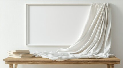 Blank frame draped with fabric