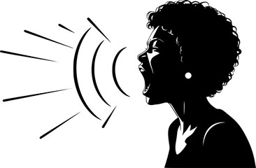 Young woman screaming loud
