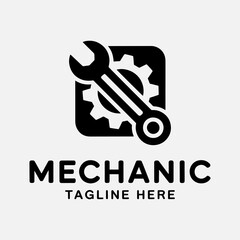Mechanic service badge logo vector design