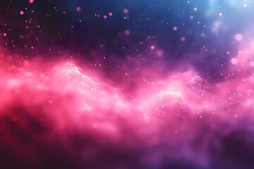 Obraz premium A vibrant cosmic nebula with pink and purple hues against a dark blue starry background space scene