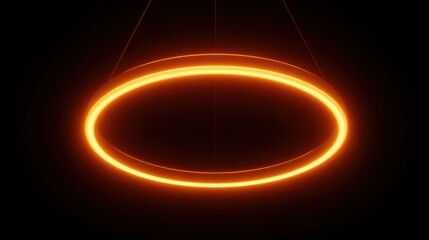 A bright orange ring of light illuminates a dark background with a subtle glow