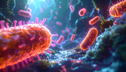 Fototapeta premium Microscopic view of bacteria