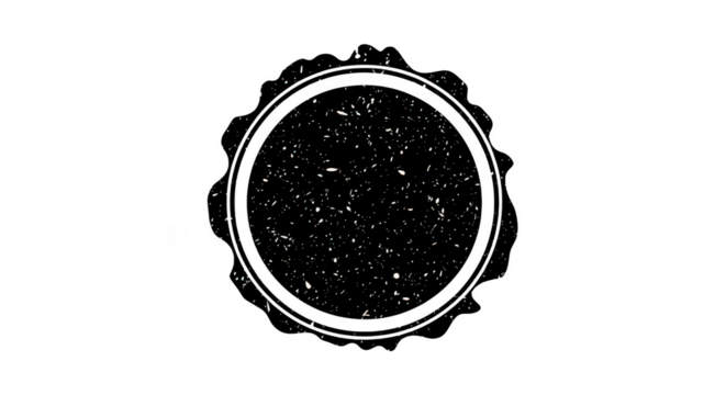 Grunge circle stamp isolated on transparent background - Powered by Adobe