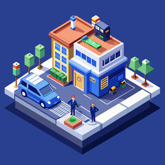 Obraz premium isometric view of a modern city