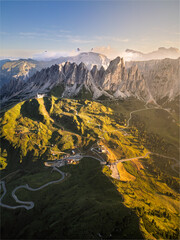 view of the Odle, Dolomites, Italy
