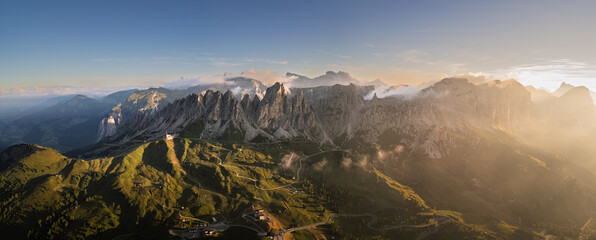 view of the Odle, Dolomites, Italy