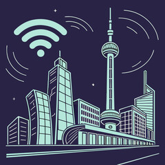 Obraz premium abstract city skyline vector illustration