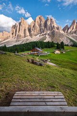 view of the Odle, Dolomites, Italy