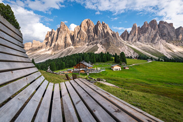 view of the Odle, Dolomites, Italy
