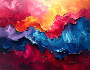 Abstract painting with vibrant colors
