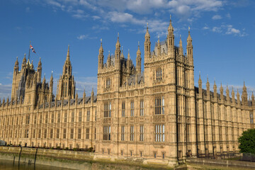 Fototapeta premium Detailed view of the Houses of Parliament in London.