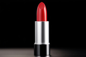 Fototapeta premium Bright Red Lipstick on Elegant Background
