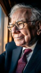 Illustration of Warren Buffett black 