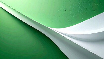 Abstract paper design with flowing white and green