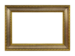 Vintage Ornate Gold Picture Frame Isolated on White Background Old royal gold frame white or PNG not background, Vintage photo frame idea, antique, vector design pattern, vintage golden rectangle.