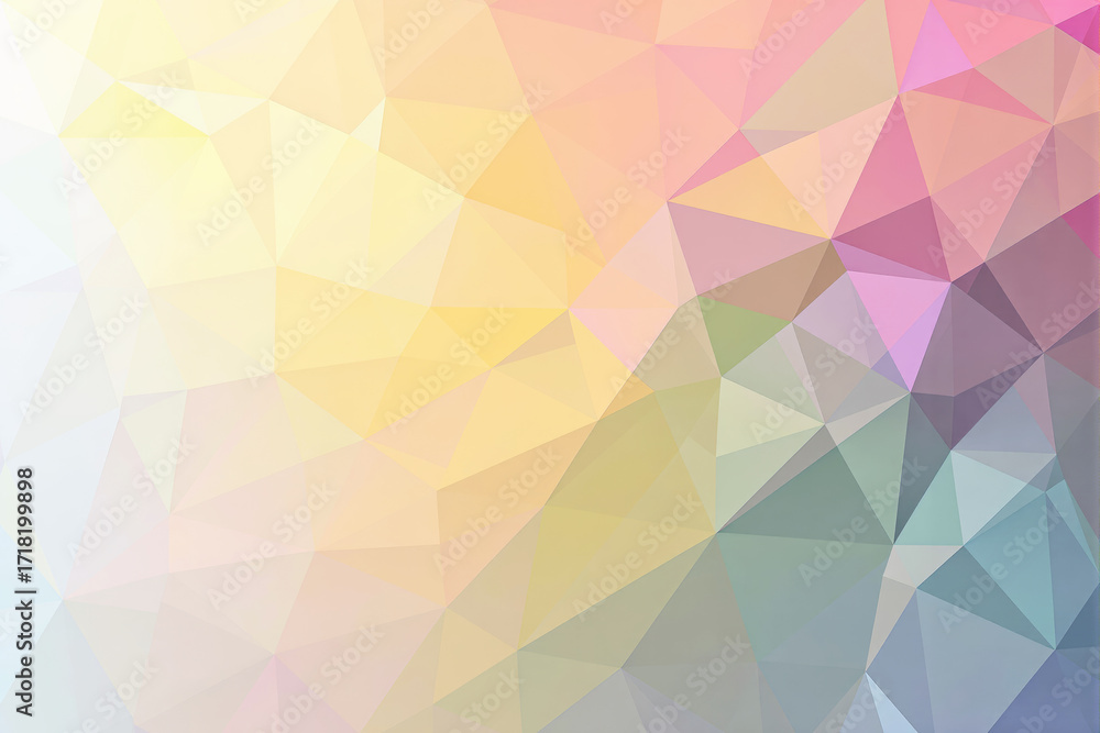 Poster pastel geometric low poly abstract background with soft gradient colors and triangular shapes in pol