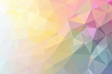 Fototapeta premium Pastel geometric low poly abstract background with soft gradient colors and triangular shapes in polygon style for modern design concepts. Ai generative