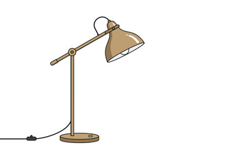 Elegant Adjustable Brass Desk Lamp with Wooden Base.