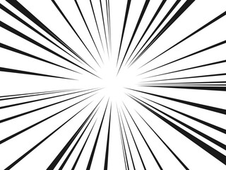 Black Line Comic Burst Effect