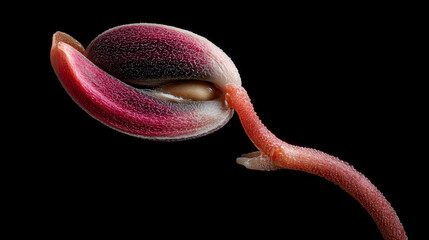 Fototapeta premium Close-up of seed sprouting with high detail