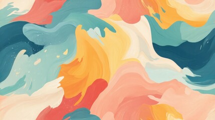 Fototapeta premium professional mindful living Colorful Abstract Painting with Swirling Brushstrokes in Warm and Cool Tones a professional mindful living decision making