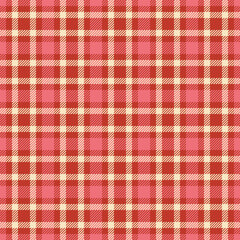 Classic plaid pattern in warm red tones. Seamless texture for textiles, backgrounds, or graphic design projects. Cozy, traditional aesthetic. Versatile resource.