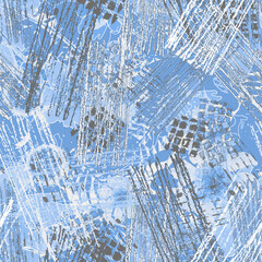 Watercolor seamless pattern, background with a floral pattern. aster, poppy, cornflower,pansies, viola, field or garden flowers. A blurred silhouette of fairy-tale herbs and flowers in the forest. 

